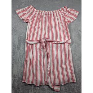 Michael Kors Dress Womens Size Medium Pink Linen Off The Shoulder Knee Length